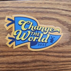 Dutch Bros Change the World 2025 Sticker - Blue and Yellow